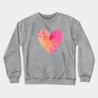 "Nonni" with Pink and Orange Heart Crewneck Sweatshirt